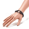 2Pcs 2 Style Natural Lava Rock & Synthetic Hematite Stretch Bracelets Set with Alloy Wings BJEW-JB08021-3