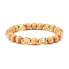 4Pcs 4 Style Synthetic Watermelon Stone & Hematite & Wood Beaded Stretch Bracelets Set BJEW-JB07625-4