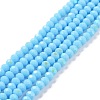 Electroplate Opaque Solid Color Glass Beads Strands EGLA-A034-P8mm-L11-1