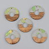 Transparent Resin & Walnut Wood Pendants RESI-S389-013A-D01-1
