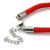 Milan Cord & 304 Stainless Steel Bracelets Making MAK-H004-01B-P02-3