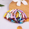 Round Natural & Synthetic Stone Beads Stretch Bracelets Set BJEW-SW00014-7