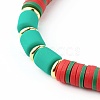 Handmade Polymer Clay Beads Stretch Bracelets Sets BJEW-JB06353-04-12
