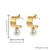 Stainless Steel with Imitation Pearl Gold Plated Earrings JZ8355-2-1