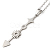 Non-Tarnish 201 Stainless Steel Arrow & Sun & Star Pendant Necklace with Cable Chains NJEW-Q317-19P-2