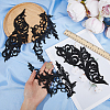 Gorgecraft 2 Pairs 2 Style Polyester Embroidery Flower Lace Appliques DIY-GF0009-07-3