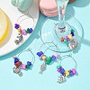 Fish Alloy Wine Glass Charms AJEW-JO00225-2