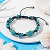 Synthetic Turquoise Starfish & Turtle Braided Bead Bracelet X-BJEW-TA00388-01-2