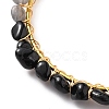 Natural Mixed Stone Chips Beads Bangles BJEW-JB05652-01-2