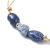 Mixed Natural White Moonstone & Agate & Amethyst & Sunstone & Lapis Lazuli Round Braided Beaded Bracelets for Women BJEW-JB09880-4