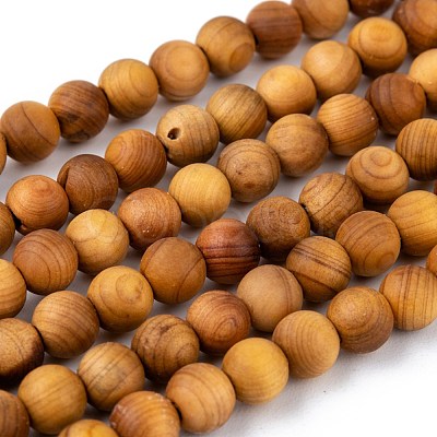 Natural Wood Beads Strand WOOD-F006-01-6mm-1