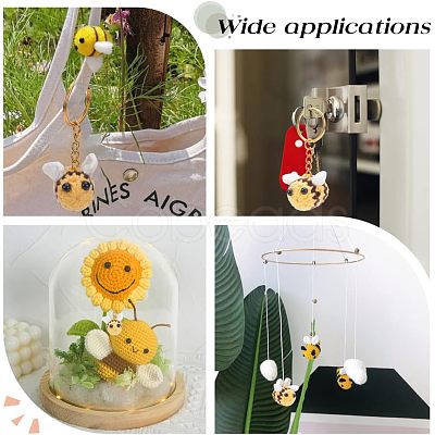 Nbeads DIY 3D Bee Charm Keychain Making Kit DIY-NB0007-27-1