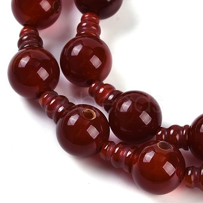 Natural Carnelian 3-Hole Guru Beads Strands G-H064-E08-03A-1