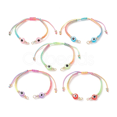 Adjustable Braided Nylon Thread Link Bracelet Making AJEW-JB01159-1