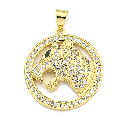 Brass Micro Pave Cubic Zirconia Pendants KK-K354-08I-G-1