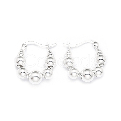 925 Sterling Silver Hoop Earrings for Women EJEW-P231-92P-1