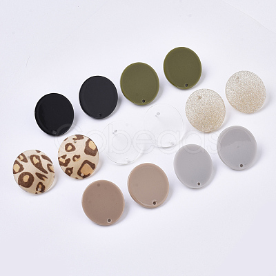 Cellulose Acetate(Resin) Stud Earring Findings X-KY-R022-013-1