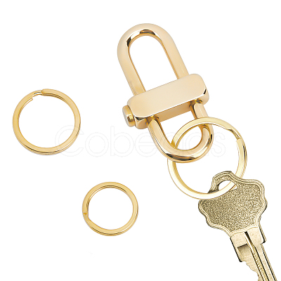 CHGCRAFT 3Pcs 3 Styles Brass Keychain Clasps FIND-CA0005-86-1