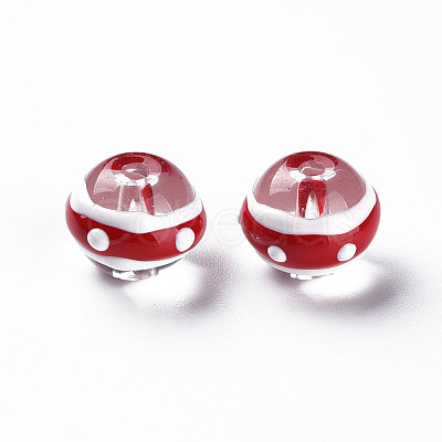 Transparent Glass Enamel Beads GLAA-N049-007-1