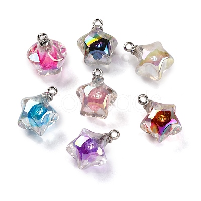 AB Color Resin Star Pendants RESI-U002-05-1