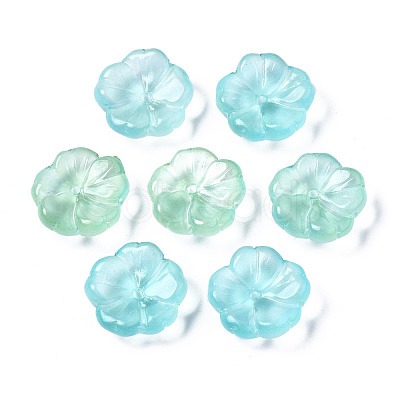 Transparent Spray Painted Glass Beads GLAA-Q089-003-E001-1-1