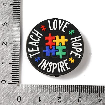 Autism Theme Silicone Focal  Beads SIL-G011-10D-1