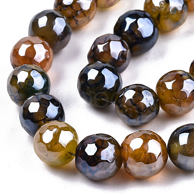 Electroplate Natural Agate Beads Strands G-T131-54M-1