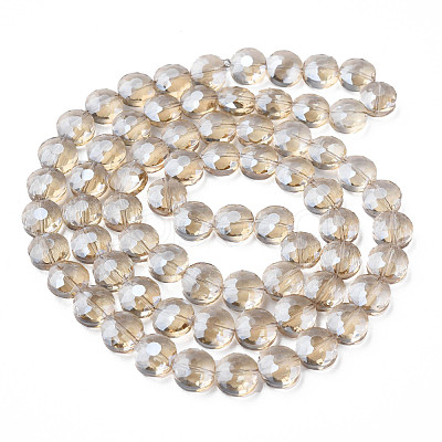 Electroplate Transparent Glass Beads Strands EGLA-N002-38-F01-1