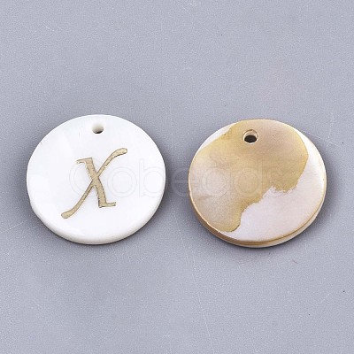 Natural Freshwater Shell Pendants SHEL-N027-04X-1