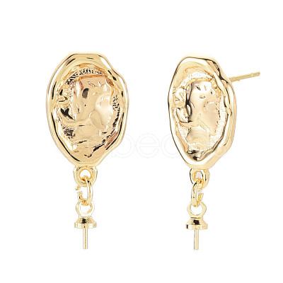 Rack Plating Brass Stud Earring Findings KK-N233-185-1