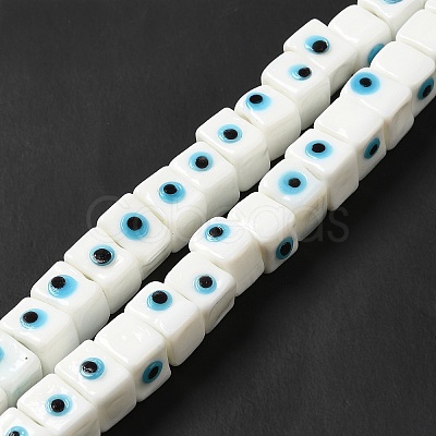 Handmade Evil Eye Lampwork Beads Strands LAMP-G154-04D-1