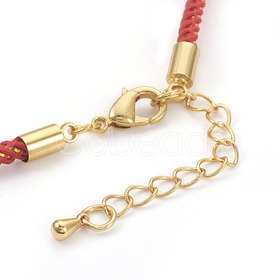 Adjustable Nylon Cord Bracelet Making MAK-F026-B-G-1