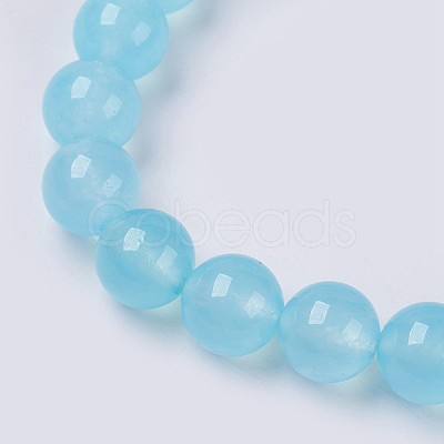 Natural Jade Beaded Stretch Bracelet BJEW-P213-23-8mm-1