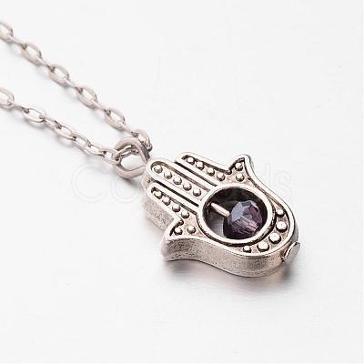 Tibetan Style Alloy Pendant Necklaces NJEW-JN01622-1