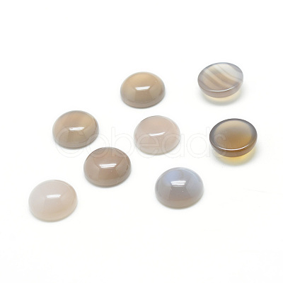 Natural Grey Agate Gemstone Cabochons G-T020-12mm-12-1