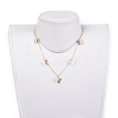 Brass Butterfly Pendant Necklaces NJEW-JN02678-01-1