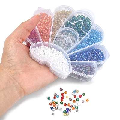 1730Pcs 9 Style 6/0 Round Glass Seed Beads SEED-YW0002-04-1