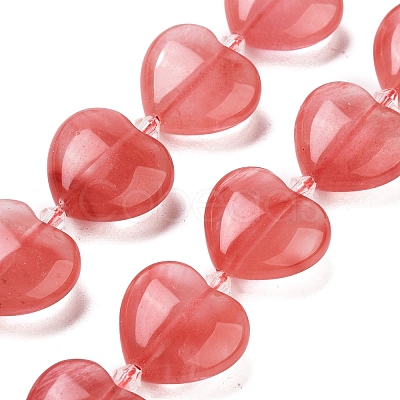 Cherry Quartz Glass Beads Strands G-C150-A32-01-1