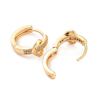 Rack Plating Brass with Cubic Zirconia Hoop Earrings for Women EJEW-G363-06KCG-1