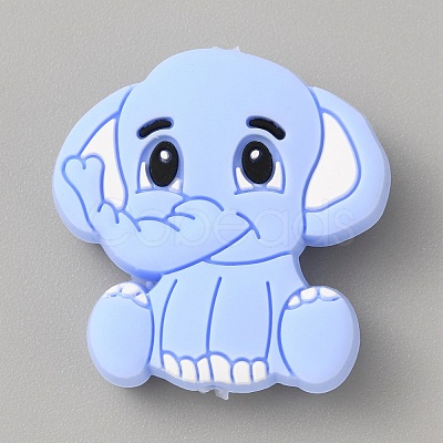 Elephant Silicone Beads SIL-WH0002-83A-1