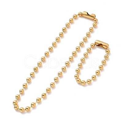 PVD Vacuum Plating 304 Stainless Steel Ball Chain Necklace & Bracelet Set STAS-D181-01G-02B-1