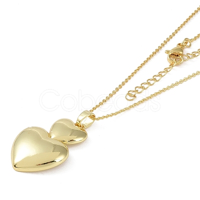 Heart Pendant Necklaces NJEW-O001-01G-1