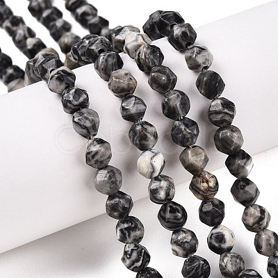 Natural Map Stone/Picasso Stone Beads Strands G-T138-214-1