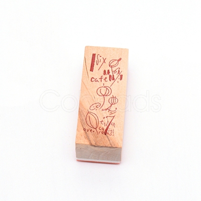 Wooden Stamps AJEW-WH0018-64J-1