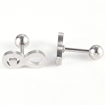 Tarnish Resistant 201 Stainless Steel Barbell Cartilage Earrings EJEW-R147-21-1