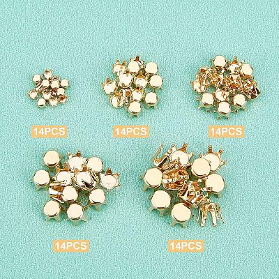 Unicraftale 70Pcs 5 Style 304 Stainless Steel Rhinestone Claw Settings STAS-UN0026-74-1