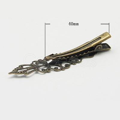 Antique Bronze Iron Flat Alligator Hair Clip Findings X-PHAR-B008-AB-1