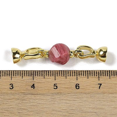 Natural Rhodochrosite with Brass Fold Over Clasps G-G141-02G-12-1