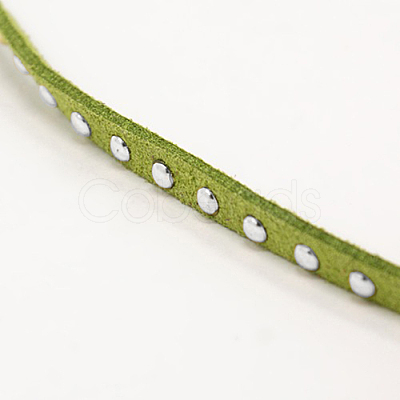 Silver Aluminum Studded Faux Suede Cord LW-D004-12-S-1