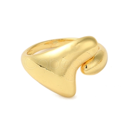 Pea Brass Finger Rings for Women RJEW-A048-12G-1